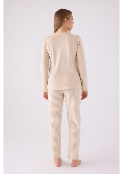 Kadın Kadife Uzun Kollu Pijama Takımı indirimleri