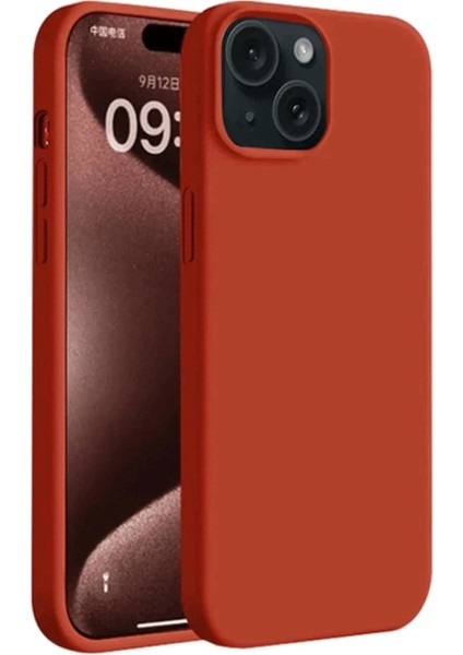 Newface iPhone 15 Kılıf First Silikon - Kırmızı