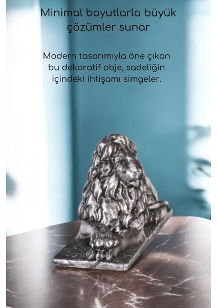 Dekoratif Obje Biblo Ev Dekorasyon Heykel Salon Masa Üstü Süs Eşyası Aslan Beyaz Model 58 fırsatları