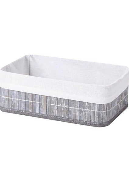 Bambu Çok Amaçlı Saklama Kutusu Düzenleyici Orta Boy Organizer, Dekoratif Bambu Düzenleyici Gri (29X19X10CM) fırsatları