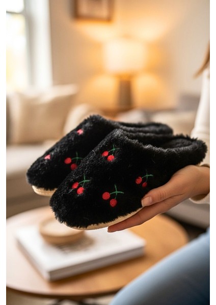 Kadın Günlük Terlik Peluş Içi Yünlü Kürklü Terlik Misafir Çeyiz Bohça Gelin Ev Terliği modelleri