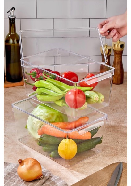 sky 3 lü kapaklı buzdolabı organizeri & buzdolabı düzenleyici 3 lt