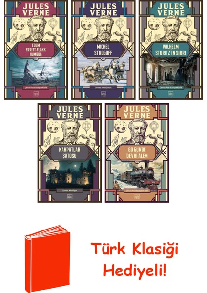 Jules Verne 5 Kitap Seti + Türk Klasiği Hediye