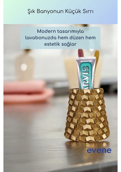 Diş Fırçalığı Diş Fırçalık Diş Fırçası Standı Diş Fırçası Tutucu Altın Eskitme Renk Model 84 fiyatları