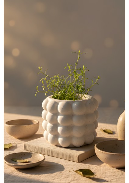 Beton Dekoratif Bohem Orta Boy Saksı – Iskandinav Tasarım 12 x 12 indirimleri