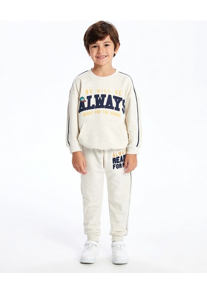 Lcw Kids Ekru Bisiklet Yaka Baskılı Erkek Çocuk Sweatshirt fiyatları