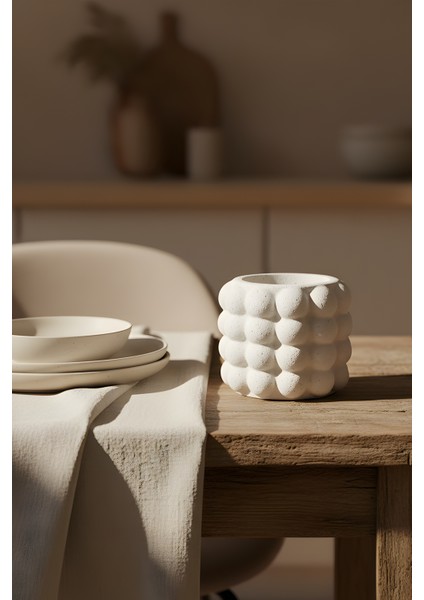 Beton Dekoratif Obje Biblo Bohem Iskandinav Vazo – Modern Tasarım 12 x 12 indirimleri