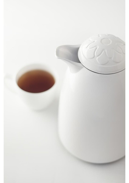 sky 1 lt ısı yalıtımlı çay ve soğuk su termosu soft beyaz (12 saat sıcak tutar& ıçi camdır) fiyatları