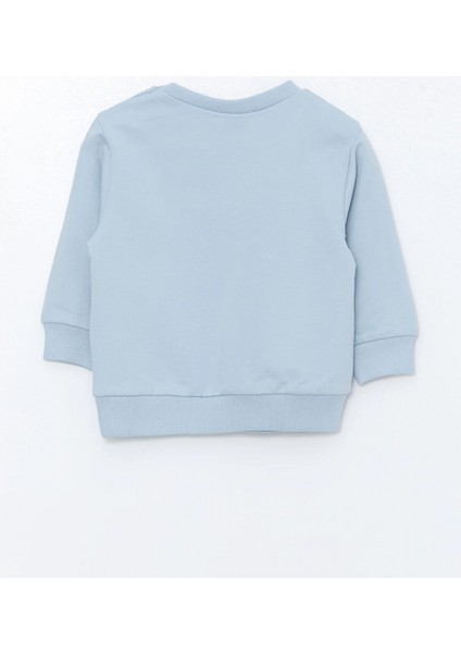 Lcw Baby Mavi Bisiklet Yaka Baskılı Erkek Bebek Sweatshirt ve Eşofman Alt 2'li Takım modelleri