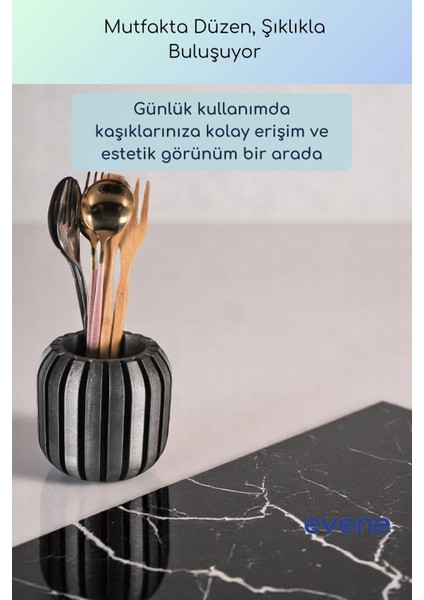 Tezgah Üstü Kaşıklık Dekoratif Dik Kaşıklık Silindir Kaşıklık Gümüş Eskitme Renk Model 79 fiyatları