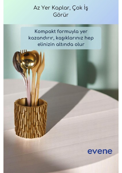 Tezgah Üstü Kaşıklık Dekoratif Dik Kaşıklık Silindir Kaşıklık Gümüş Eskitme Renk Model 78 fırsatları