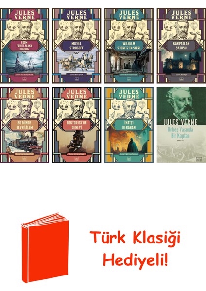 Jules Verne 8 Kitap Seti + Türk Klasiği Hediye
