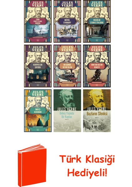 Jules Verne 9 Kitap Seti + Türk Klasiği Hediye