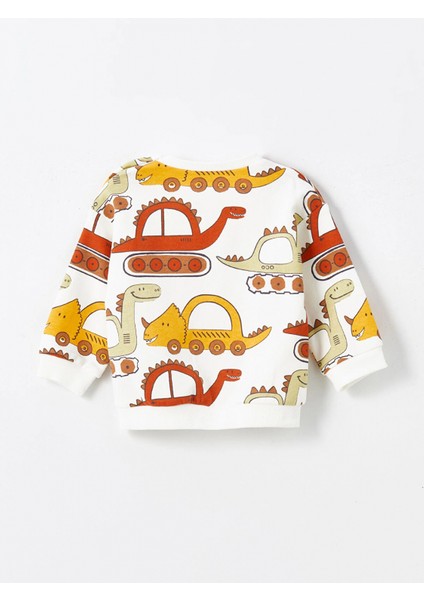 Lcw Baby Bej Bisiklet Yaka Uzun Kollu Baskılı Erkek Bebek Sweatshirt ve Eşofman Alt 2'li Takım modelleri