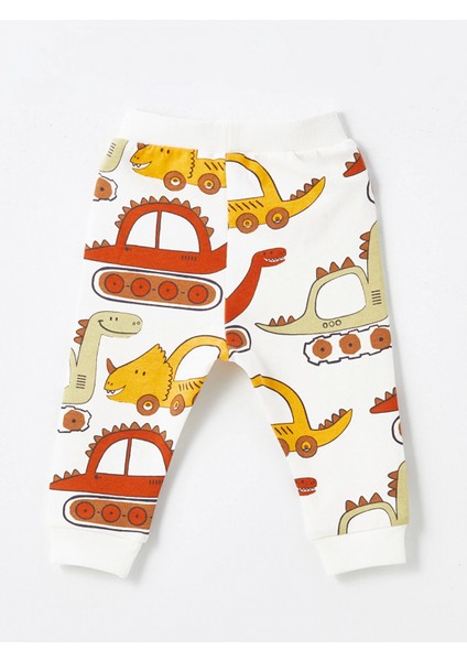 Lcw Baby Bej Bisiklet Yaka Uzun Kollu Baskılı Erkek Bebek Sweatshirt ve Eşofman Alt 2'li Takım indirimleri