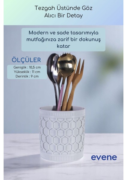 Tezgah Üstü Kaşıklık Dekoratif Dik Kaşıklık Silindir Kaşıklık Altın Renk Model 81 modelleri