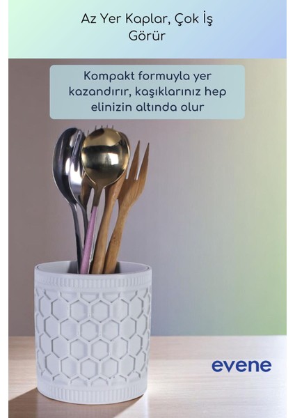 Tezgah Üstü Kaşıklık Dekoratif Dik Kaşıklık Silindir Kaşıklık Altın Renk Model 81 fırsatları