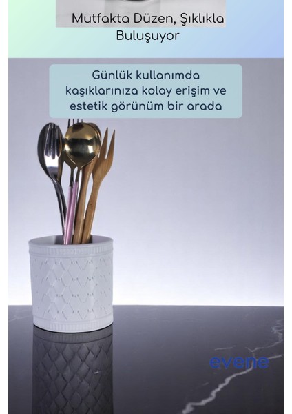 Tezgah Üstü Kaşıklık Dekoratif Dik Kaşıklık Silindir Kaşıklık Altın Eskitme Renk Model 87 fiyatları