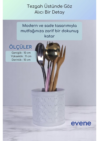 Tezgah Üstü Kaşıklık Dekoratif Dik Kaşıklık Silindir Kaşıklık Altın Eskitme Renk Model 87 modelleri