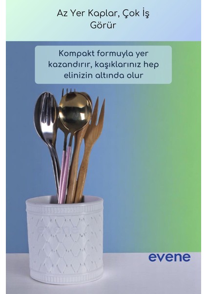 Tezgah Üstü Kaşıklık Dekoratif Dik Kaşıklık Silindir Kaşıklık Altın Eskitme Renk Model 87 fırsatları