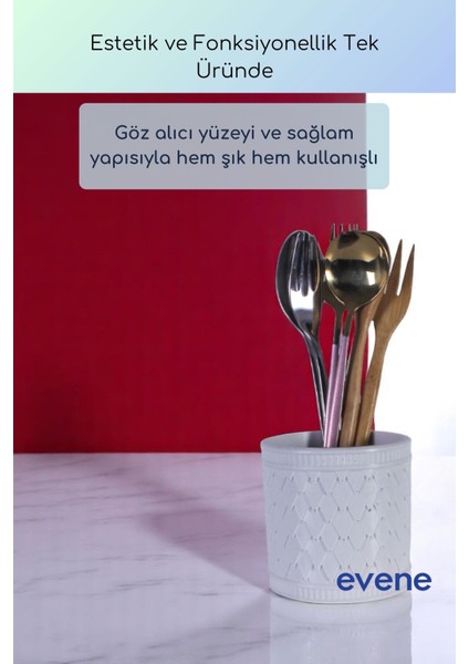 Tezgah Üstü Kaşıklık Dekoratif Dik Kaşıklık Silindir Kaşıklık Altın Eskitme Renk Model 87 indirimleri