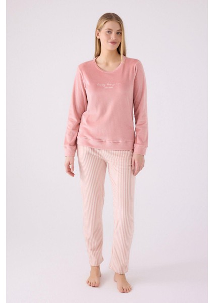 Kadın Kadife Uzun Kollu Pijama Takımı fiyatları