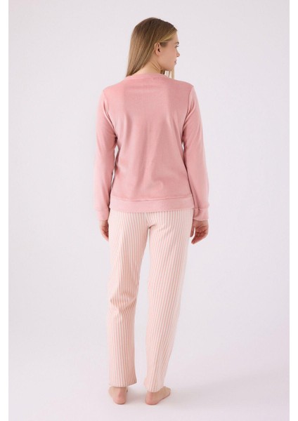 Kadın Kadife Uzun Kollu Pijama Takımı indirimleri