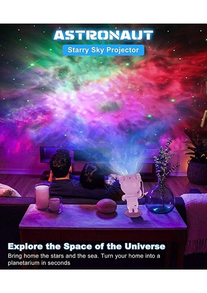 Yıldız Projektör Astronot Işıklı Galaksi Samanyolu Projeksiyon Gece Lambası modelleri