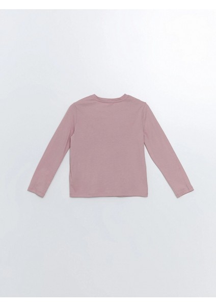 Lcw Kids Pembe Bisiklet Yaka Baskılı Uzun Kollu Kız Çocuk Tişört modelleri