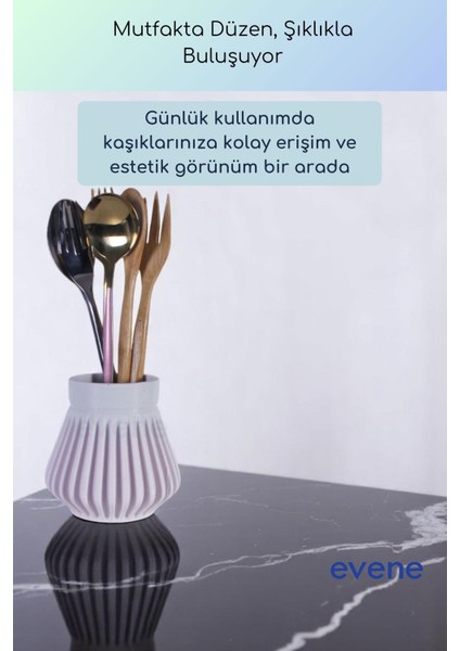 Tezgah Üstü Kaşıklık Dekoratif Dik Kaşıklık Silindir Kaşıklık Altın Eskitme Renk Model 83 fiyatları