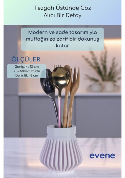 Tezgah Üstü Kaşıklık Dekoratif Dik Kaşıklık Silindir Kaşıklık Altın Eskitme Renk Model 83 modelleri