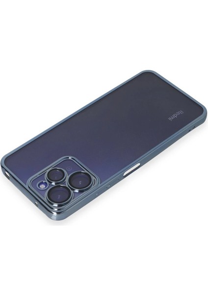 Newface Xiaomi Redmi 12 Kılıf Razer Lensli Silikon - Sierra Blue modelleri