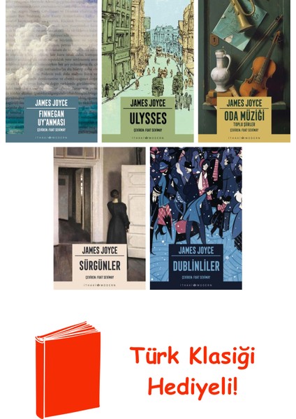 James Joyce 5 Kitap Seti + Türk Klasiği Hediye