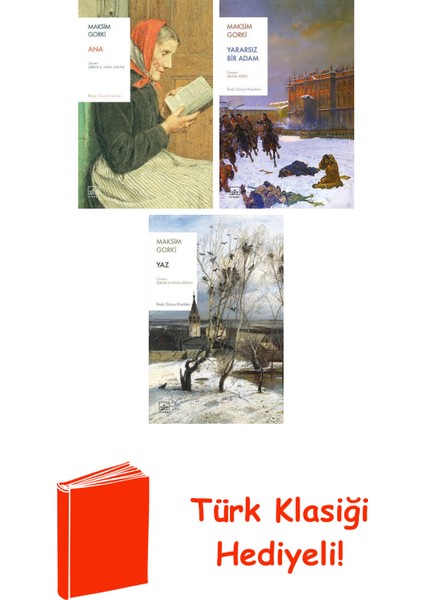 Maksim Gorki 3 Kitap Seti + Türk Klasiği Hediye