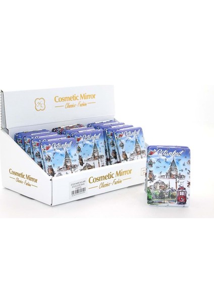 Taşlı Istanbul Tasarımı El Aynası Kalın