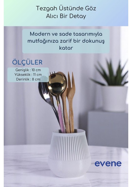 Tezgah Üstü Kaşıklık Dekoratif Dik Kaşıklık Silindir Kaşıklık Altın Renk Model 88 modelleri