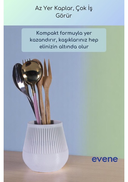 Tezgah Üstü Kaşıklık Dekoratif Dik Kaşıklık Silindir Kaşıklık Altın Renk Model 88 fırsatları