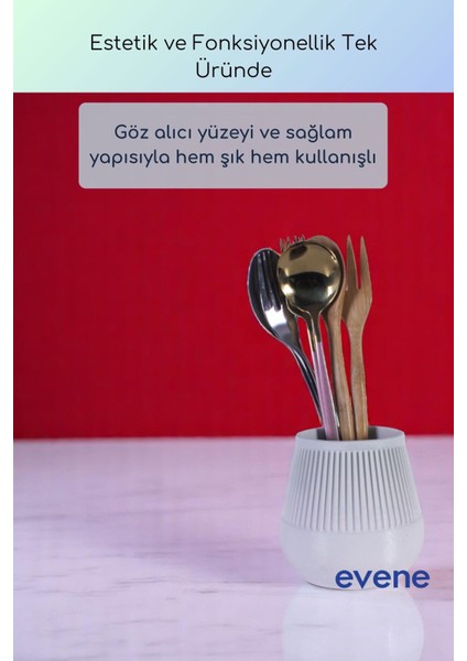 Tezgah Üstü Kaşıklık Dekoratif Dik Kaşıklık Silindir Kaşıklık Altın Renk Model 88 indirimleri