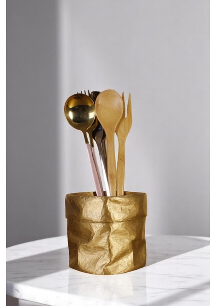 Tezgah Üstü Kaşıklık Dekoratif Dik Kaşıklık Silindir Kaşıklık Siyah Renk Model 80