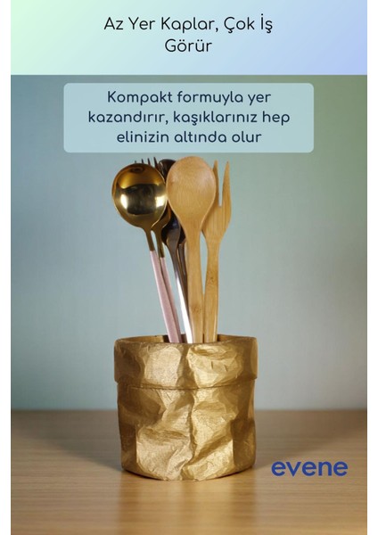 Tezgah Üstü Kaşıklık Dekoratif Dik Kaşıklık Silindir Kaşıklık Siyah Renk Model 80 fırsatları