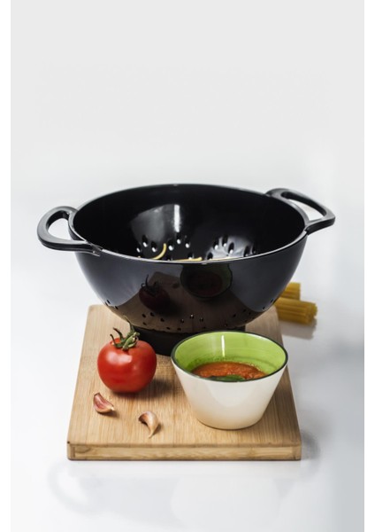 sky akrilik siyah makarna süzgeçi & sebze meyve süzgeçi