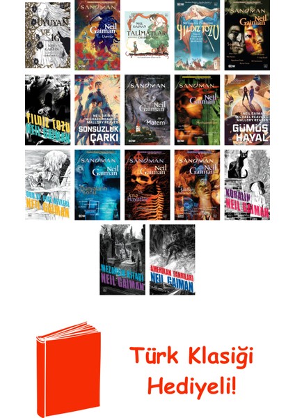 Neil Gaiman 17 Kitap Seti + Türk Klasiği Hediye