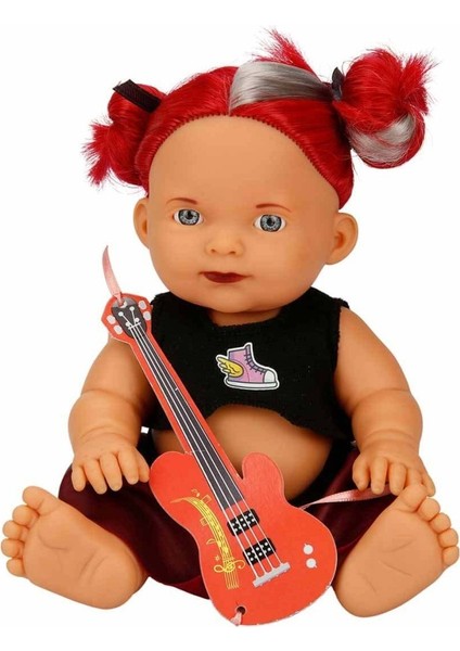 Punkçı Bebek Figürü 25 cm - Kırmızı Saçlı (Lisinya)