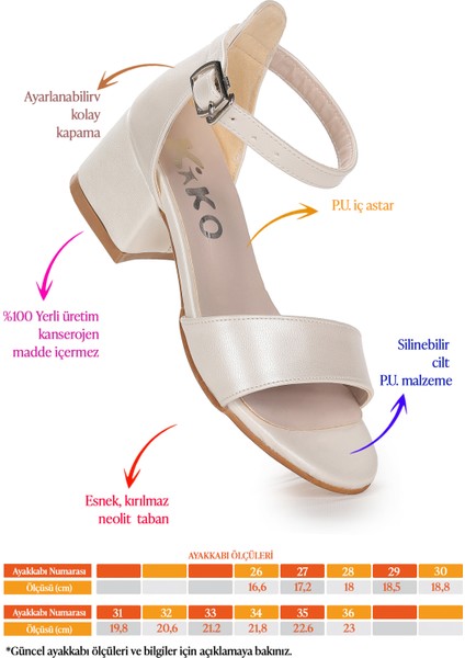 Sheila Cilt Günlük Kız Çocuk 4 cm Topuklu Sandalet Abiye Ayakkabı fiyatları