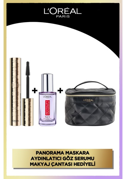 L'oreal Paris Panorama Maskara + Revitalift Filler Göz Serumu + L'oreal Paris Fashion Week Çanta Hediyeli