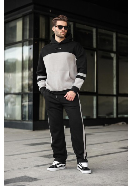 Siyah Alt Üst Kapüşonlu Eşofman Takımı E7340 fiyatları