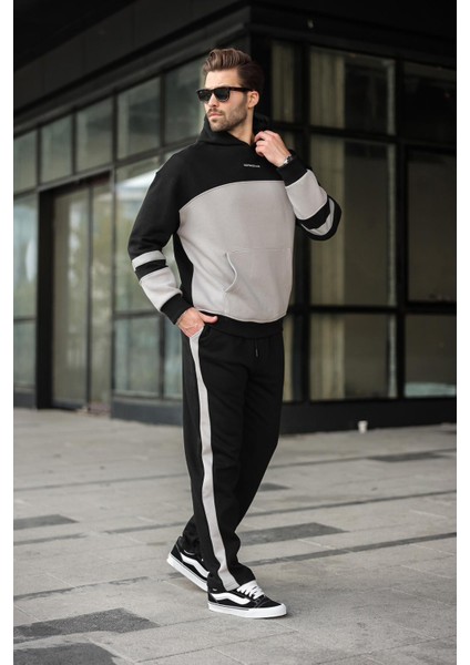 Siyah Alt Üst Kapüşonlu Eşofman Takımı E7340 fırsatları