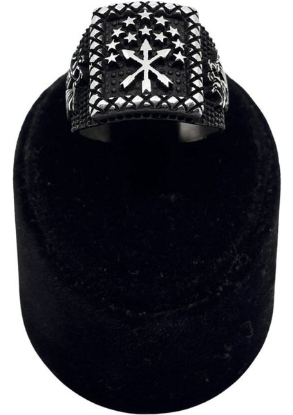 Adige Çerkes Bayraklı Dikdörtgen Erkek Gümüş Yüzük fiyatları