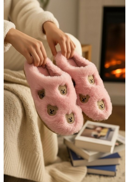 Kadın Günlük Terlik Peluş Içi Yünlü Kürklü Terlik Misafir Çeyiz Bohça Gelin Ev Terliği modelleri