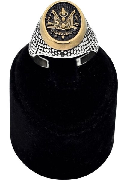 Oval Osmanlı Armalı Kalemli Gümüş Erkek Yüzük fiyatları